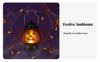 Halloween Themed pumpkino'-Lantern Lamp Portable Night Light Giftable Seasonal Decor Battery Operated for Families, Party Hosts, Homeowners, Trick-or-Treating, Tabletop Display, Bedroom, Entryway
