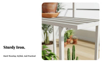 Indoor/Outdoor Use Multi-Tier Plant Stand Floor-Standing Display Rack Space-Saving Design Garden Furniture Weather-Resistant for Gardeners, Apartment Dwellers, Homeowners, Balcony, Patio, Living Room, Entryway