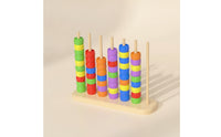 Educational Approach Wooden Peg Board Bead Game Fine Motor Bead Matching Toy Hand-Eye Coordination Wooden Peg Board with Beads Stacking for Toddler Boys and Girls, Toddlers, Preschoolers, Home, Classroom