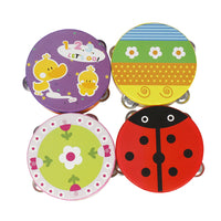 Orff Instrument Hand Tambourine 15cm Kindergarten Bell Rattle Teaching Aid Children's Educational Enlightenment Toy Hand Drum