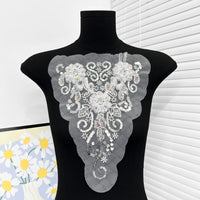 Handmade DIY Wedding Dress Bow Tie Decoration with White Lace and Beaded Flower Applique