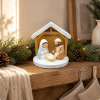 Resin Nativity Set Miniature Holy Family Ornaments Collectible for Easter, Home