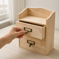 Wood Desktop Storage Drawers, 18L Desk Accessories & Storage for Students, Modern Office Organizer with 2 Drawers