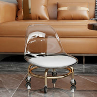 360-Degree Swivel Low-Profile Roller Seat Quiet Wheels Cushioned Roller Stool Effortless Rolling Mobile Seating Ergonomic Backrest for Homeowners, Beauticians, Living Room, Salon, Bathroom, Office