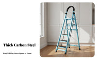 Foldable Folding Step Ladder Space-Saving Portable Step Ladder Multi-Functional Anti-Slip for Homeowners, DIY Enthusiasts, Handymen, Indoor, Kitchen, Garage, Office