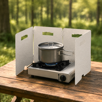 Foldable Wind Screen for Camping Stove, 4 Aluminum Panel Wind Shield 25x95.5cm, with Carry Bag for Hiking & Grilling