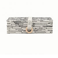 Wooden Storage Box with Cloth Rectangular Lidded Storage Box Large for Dresser, Closet