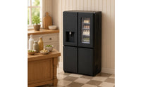 Black Dollhouse Refrigerator Clear Door Panel Miniature Refrigerator Water Dispenser Dollhouse Kitchen Decoration Matte Finish