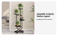 Movable Multi-Tier Plant Stand Floor-Standing Multimulti-story Planter Display Elegant design blossom Pot space-saving rackSaving for Gardeners, Apartment Dwellers, Homeowners, Living Room, Balcony, Bedroom, Corner areas