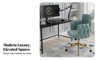 Elegant design Scalloped rear Task Chair Shell-Shaped rearrest Vanity Seat 360° rotate Seating Furniture Rolling Casters for Makeup lovers, Home Office Workers, Students, Bedroom, changing area