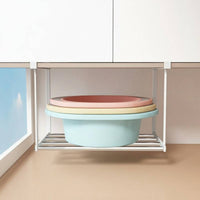 Bathroom Storage Rack, Stainless Steel Wash Basin Organizer, Layered Shelf, Fixed Frame, Anti-Tip