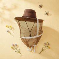 Full-Face Beekeeping Veil Hat Drawstring Closure Wide Brim Beekeeping Hat Braided Band Ventilated Bee Veil Denim-Style for Beekeepers, Apiary
