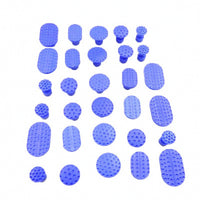 30 Pieces Textured Dent Repair Pads with Threaded Stem Oval Dent Pulling Pads Convex Straight for DIYers