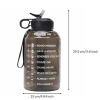 2.2L Water Bottle with Time Marker Wide Mouth Half Gallon Inspirational Water Jug Food Grade Material Drinkware for Fitness Enthusiasts