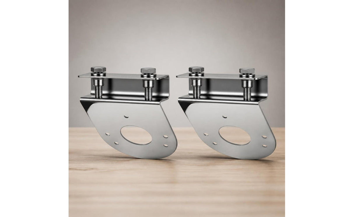 2 Pieces No-Tools-Needed Clamp Bracket Stainless Steel Light Mounting Bracket Polished Hood Clamp-on Light Mount for Truck Owners, Trucks