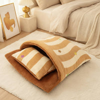 Cat Sleeping Bag Cuddly Cat Bed with Cushioned Soft Warm Burrow for Kittens, Small Pets, Living Room, Bedroom