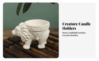 Animal Figurine Candle Holder Creative Design Animal Candle Holder Lifelike Figure Decorative Candlestick for Couples, Entrance Bedroom, Desktop