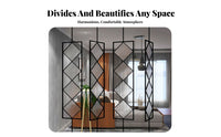 360° Rotation Rotating Fluted Glass Panel Luxury Design Partition Screen Semi-Transparent Room Divider Frosted Translucent for Business Owners, Interior Designers, Office Workers, Entrance Hall, Reception Area, Bedroom, Studio Apartment
