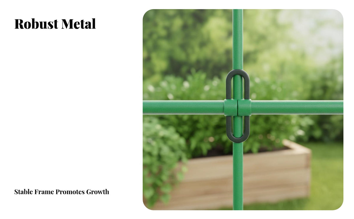Multi-Purpose Vegetable Support Rack Sturdy Construction Adjustable Plant Support Long-Lasting Garden Trellis Weather-Resistant for Gardeners, Home Growers, Homeowners, Backyard, Greenhouse, Balcony, Patio