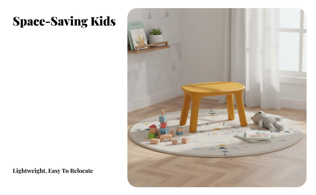 Rounded Border Design Toddler Study Desk and Chair Set Easy to Clean Kids Activity Table and Chair Set Indoor Outdoor Use Small children's Study Desk Single-Piece Molding for Toddlers, Preschoolers, Teachers, Bedroom, Kindergarten, Preschool, Daycare