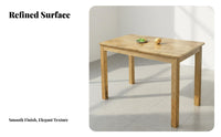Solid Wood Dining Table Space Saving Rubber Wood Dining Set Square Wooden Table for Homeowners, Families, Morning Meal Corner, Cafe, Living Room