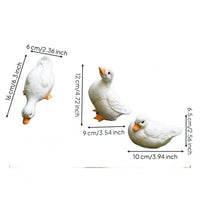 3 Pieces Realistic Feather Detail Duck Figurine Mixed Poses Garden Duck Ornament for Water Feature