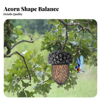 Weather Resistant Acorn Bird Feeder Easy to Fill Acorn Shaped Holder for Nature Enthusiasts, Homeowners, Backyard, Patio, Trees