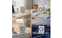 5-Speed Desk Fan with Water Tank Battery Operated Rechargeable Misting Fan Compact Cordless for Students, Bedroom