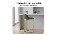 With Backrest Upholstered High-Back Stool Golden Frame Upholstered Counter Stool Luxury Design Home Furnishing Minimalist Design for Homeowners, Interior Designers, Business Owners, Kitchen Island, Cafe, Restaurant, Dining Room