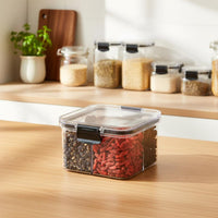 Leakproof Stackable Grain Container Leak-Proof Clear Snack Organizer Easy to Clean Multi-Compartment Storage Bin Included for Meal Preppers, Pantry, Refrigerator, Office