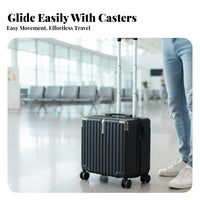 Lightweight 18-Inch Carry-on Case Combination Lock Hardshell Carry-on Airline Approved Rolling Luggage Organized Interior for Students, Travelers, Vacationers, Short Trips, Weekend Getaways