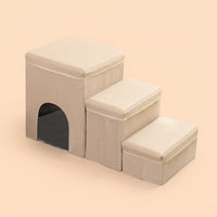 Dog Steps for Sofa and Bed with Foldable Design for Easy Storage, 3 Pet Stairs for Small and Elderly Cats