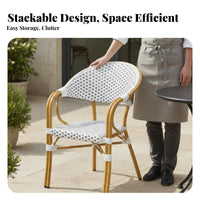 Weather-Resistant Woven Dining Stool Sturdy Frame Patio Chair Modern design outdoordoor Seating Quick-Drying for Cafe Owners, Homeowners, Adults, Balcony, Courtyard, Backyard, waterside