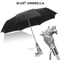Bijia黑伞高档英伦绅士三折绸缎伞银龙生肖礼品商务广告伞晴雨伞