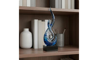 Azure Flame Statue Modern Resin Ornament for Office, Bookshelf