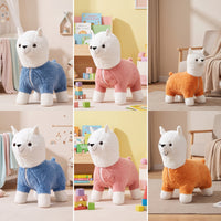 Alpaca Stool Soft Fabric Animal Stool Pouf Cute Furniture Floor-Standing for Children, Nursery, Playroom
