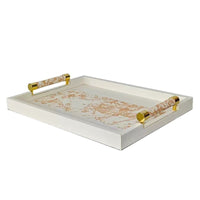 Vintage Wooden Printed Tray for Entryway and Coffee Table