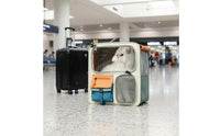 Large Capacity Feline Backpack Carrier Portable Feline Trolley Bag Breathable Mesh Wheeled Pet Backpack Telescoping Handle for Travel, Outdoor
