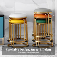Stackable Round stackable Seat Space-Saving Round Backless stackable Chair Modern Design Portable Stool Easy to Clean for Party Hosts, homeowners, Dining Room, Kitchen, Entryspace, Classroom