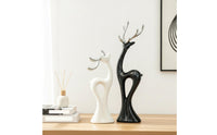 Ceramic Deer Figurines Sleek Deer Figurine Sculptural Decorative Figure for Living Room