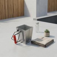 Steel Charcoal Fire Starter Furnace Ventilated Foldable Charcoal Chimney Starter Heat-Resistant Grip for Barbecue