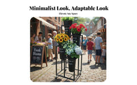 Floor-Standing Rolling Multicontainer Flower Stand With Wheels 3-Tier Rolling Flower Stand Space-Saving Plant Holder Heavy-Duty Frame for Event Planners, Business Owners, Gardeners, Retail Outletfront, Retail Outlet, Wedding Venue, Garden