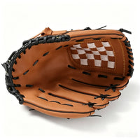 Baseball Glove Litchi-Grain Baseball Glove Softball Glove Open-Back Thickened for Beginners, Backyard Catch