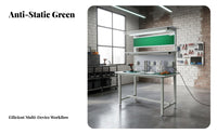 Anti Workbench With Stacked Work Table Heavy Duty Lighted Assembly Bench for Lab Technicians, Scientific Facility, Home Projects, Garage