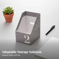 foldable upright document Holder Large Capacity Foldable periodical document Space Saving Desktop Organizer Easy Assembly for Students, Home Users, educators, Study Room, storage shelf, Classroom, Library