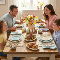 4 x Easter Placemats Heat-Insulating Hare Illustration Place Mats Washable Easter Egg Table Mats for Holiday Decorators, Homeowners, Kitchen, Family Gathering