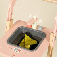 Wooden Cleaning Trolley Realistic Cleaning Cart Toy Rolling Housekeeping Play Set for Home
