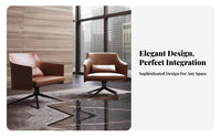 Minimalist Design Upholstered rotating Armchair Luxury Feel Lounge Chair Ergonomic Backrest Indoor Seating Plush Padding for Office Professionals, Homeowners, Interior Designers, Living Room, Reception Area, Bedroom, perusing corner