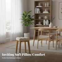 Stackable Padded Stool Space-Saving Design Household Furniture Comfortable Cushion Backless Seat for Families, Homeowners, Living Room, Home, Entryway