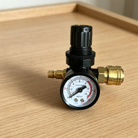 Pressure Regulator with Gauge Inline Air Regulator with Gauge Accurate Air Pressure  Adjuster for Workshop